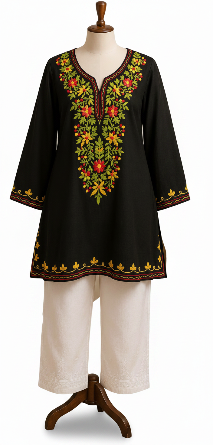 Multicolour Kashmiri Embroidery Kurti